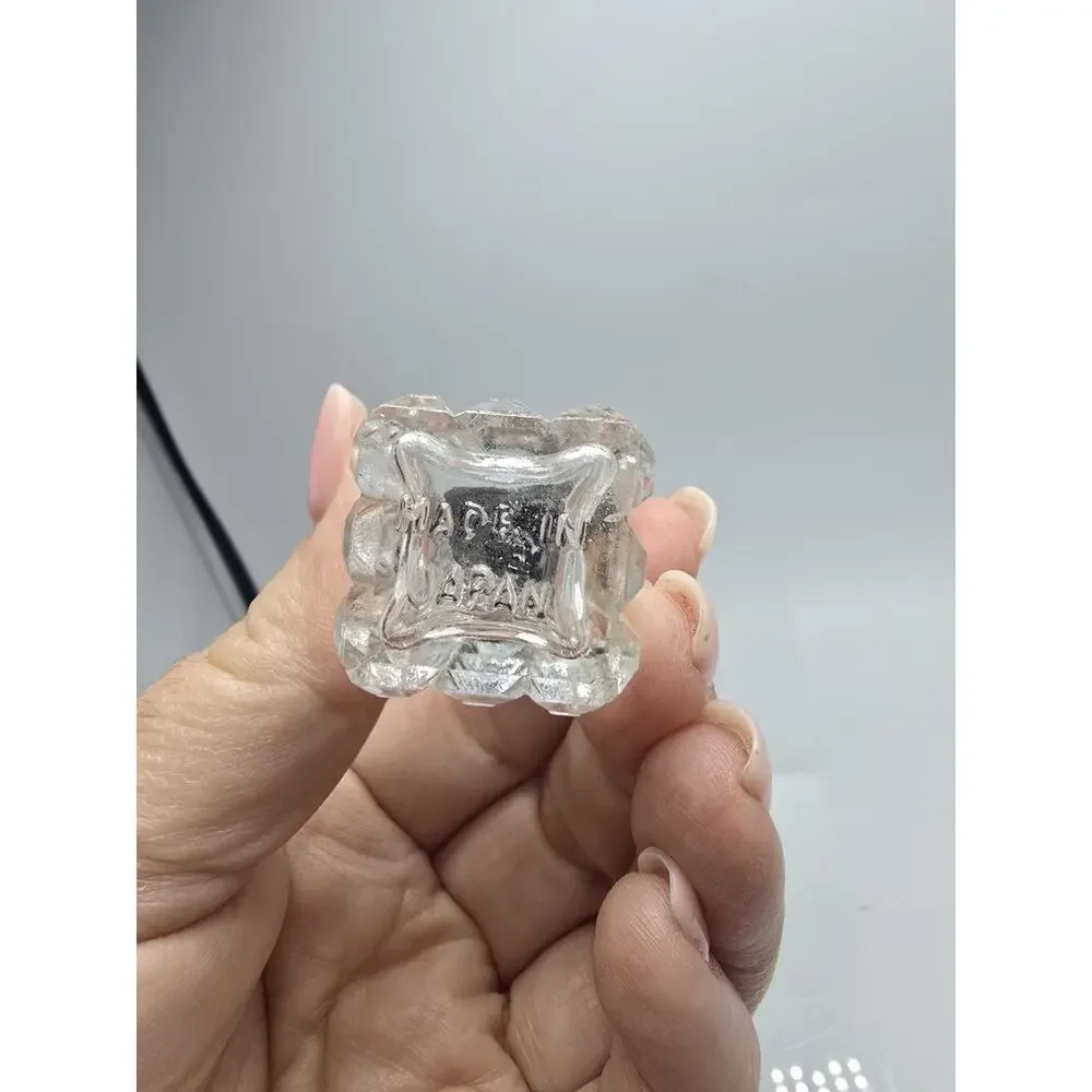 Vintage Small Crystal Salt Pepper Shaker...2